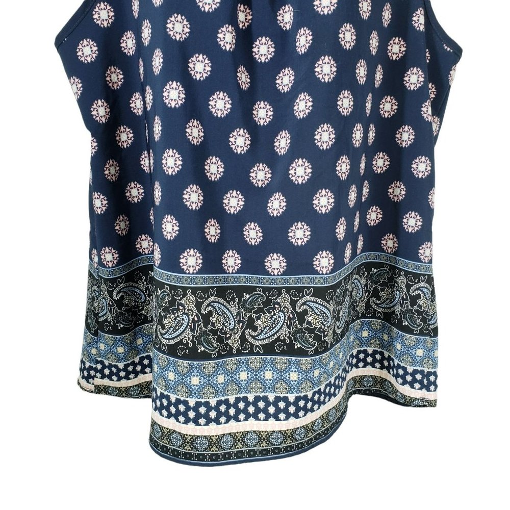 A'Gaci Tank Top Medallion and Paisley Women's Size Large Blue Pink - Picture 3 of 8